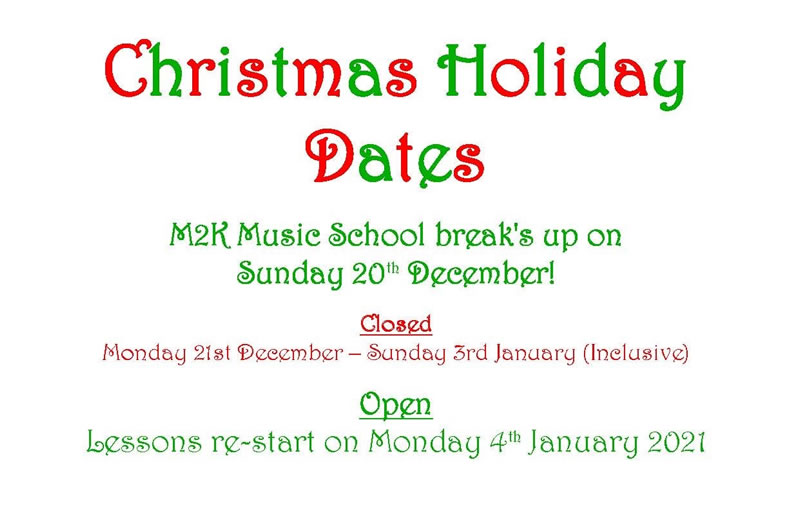 Christmas Holiday Dates 2020